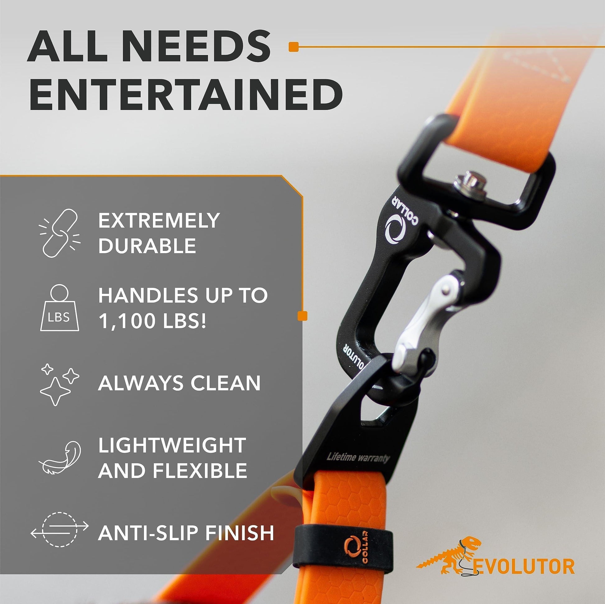 Orange Extra Heavy Duty Dog Leash 4 Ft X 1 in for Large Medium and Small Dogs