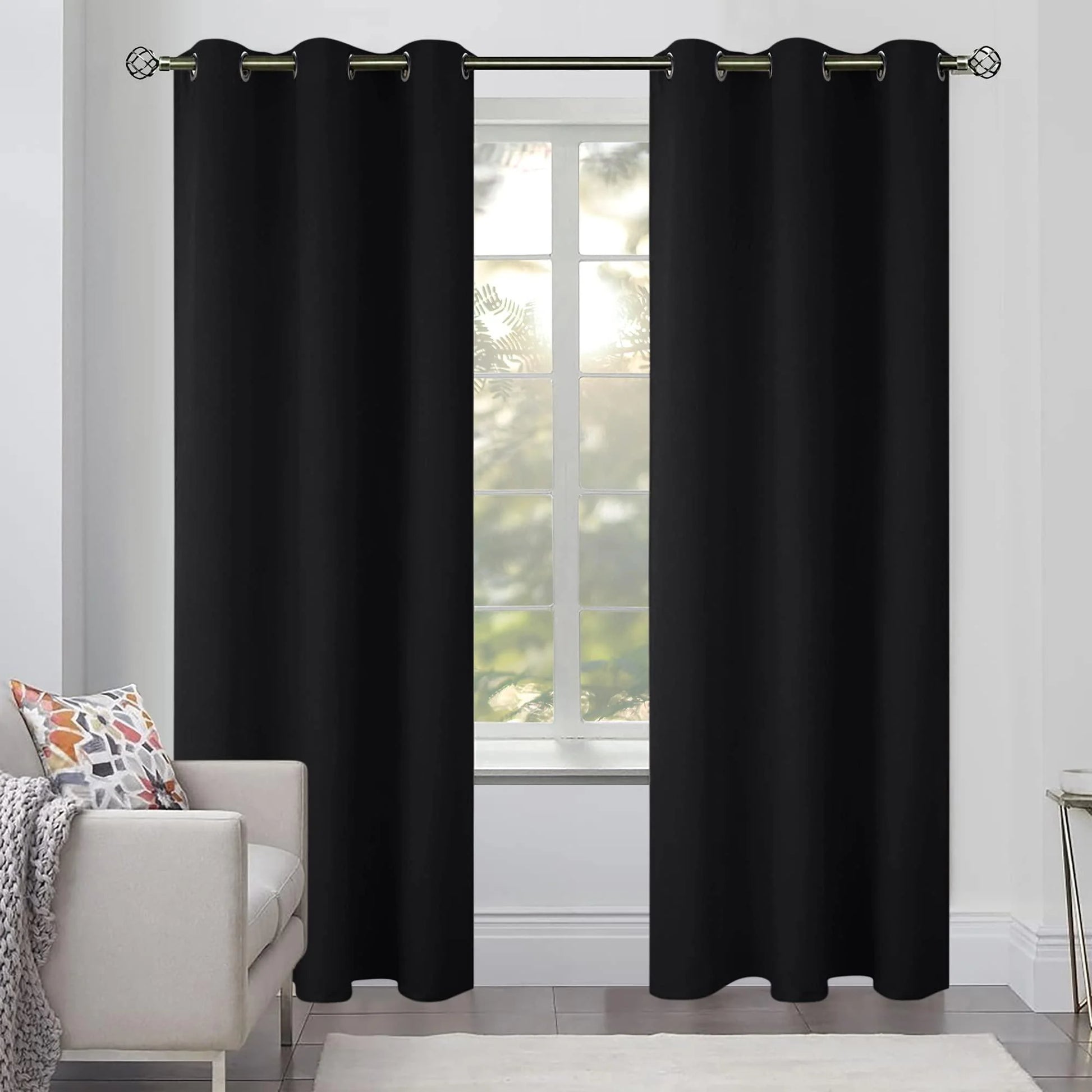 2 Panels Cozlo Blackout Curtains for Bedroom with Grommet Black Out 42X84 Inch