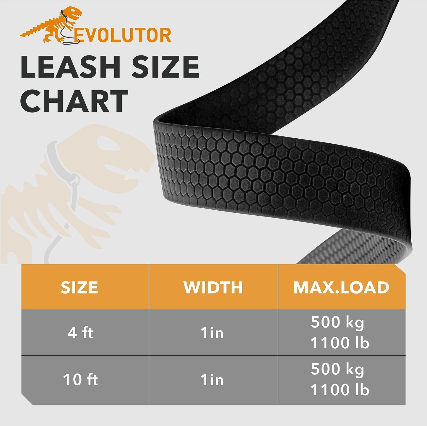 Orange Extra Heavy Duty Dog Leash 4 Ft X 1 in for Large Medium and Small Dogs