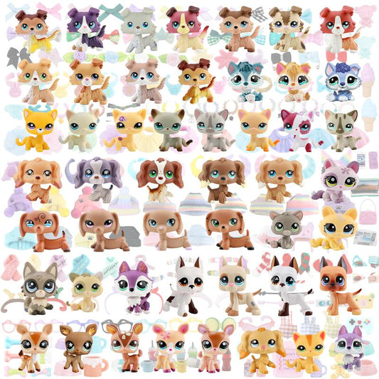 Littlepeta 5 Pc Random Pets and 7 Pc Random Accessories Miniature Cat and Dog Figures Pets and Accessories Set