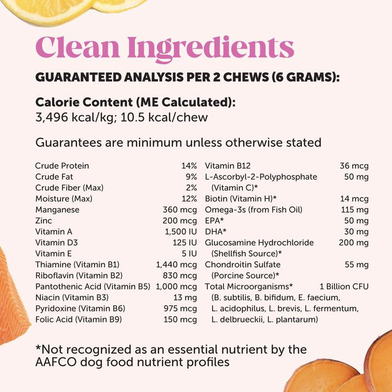 Pet Honesty Multivitamin 10-In-1 Daily Chews with Glucosamine, Omegas, and Probiotics for Dogs - Chicken Flavor Supplements for Dogs