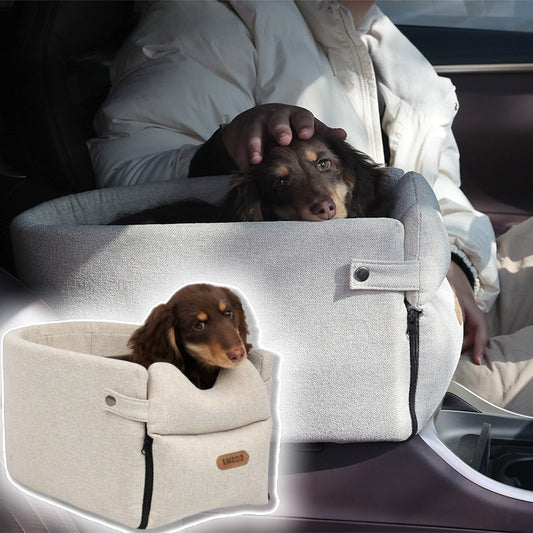 Portable Dog Car Seat Bed - Safe Travel Carrier for Small Dogs & Cats - Essential Pet Accessory