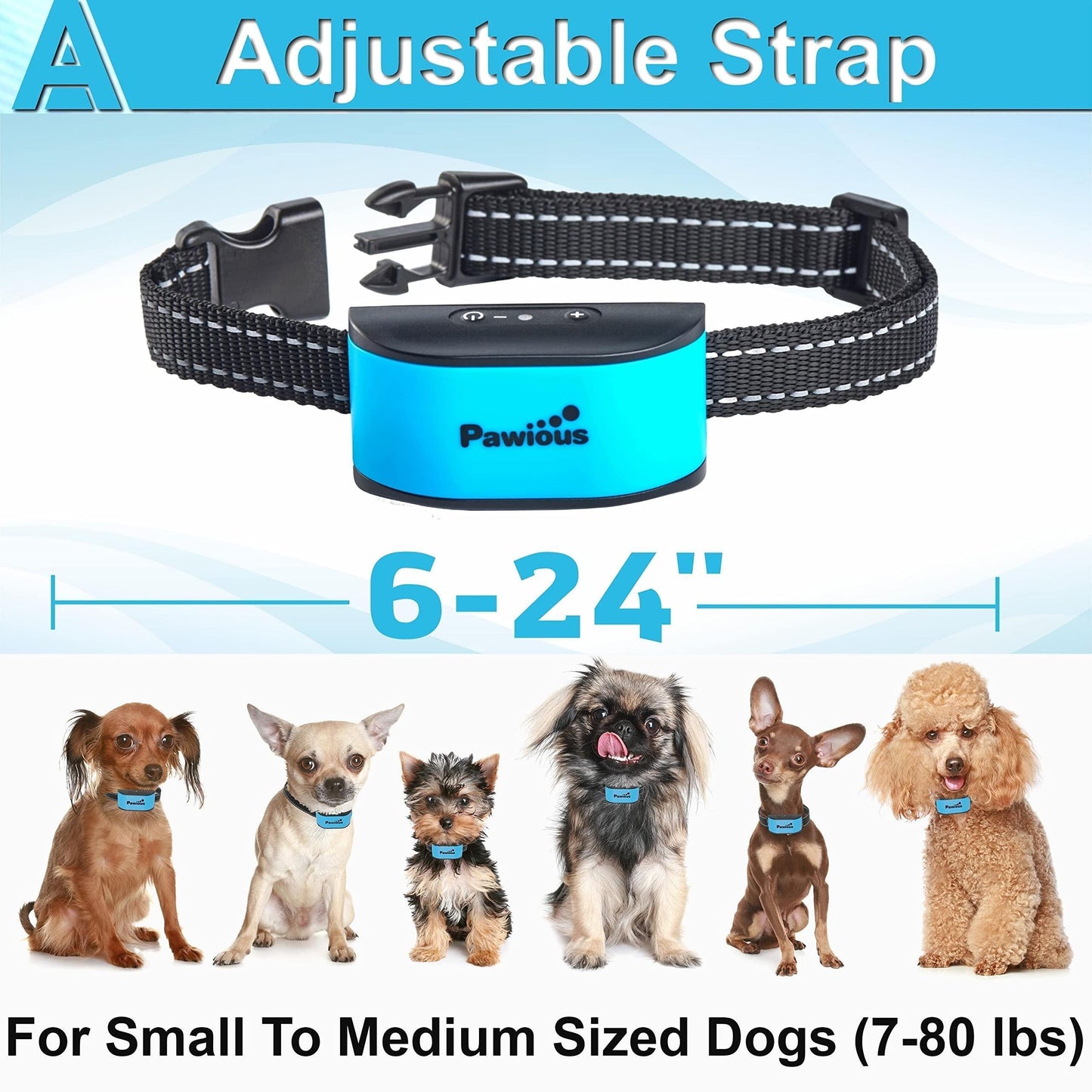 Small Dog Bark Collar Humane No Shock Rechargeable anti Barking Collar Rainproof