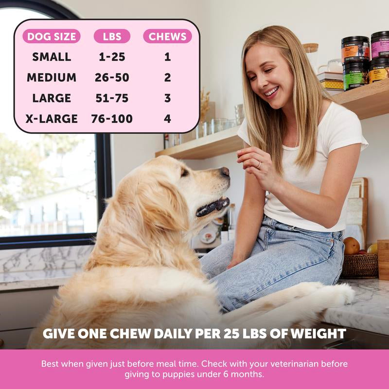 Pet Honesty Multivitamin 10-In-1 Daily Chews with Glucosamine, Omegas, and Probiotics for Dogs - Chicken Flavor Supplements for Dogs