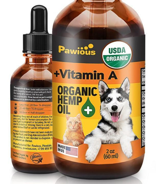 Hemp Oil for Dogs & Cats Large 2Oz Bottle Made in USA Joint Pain And