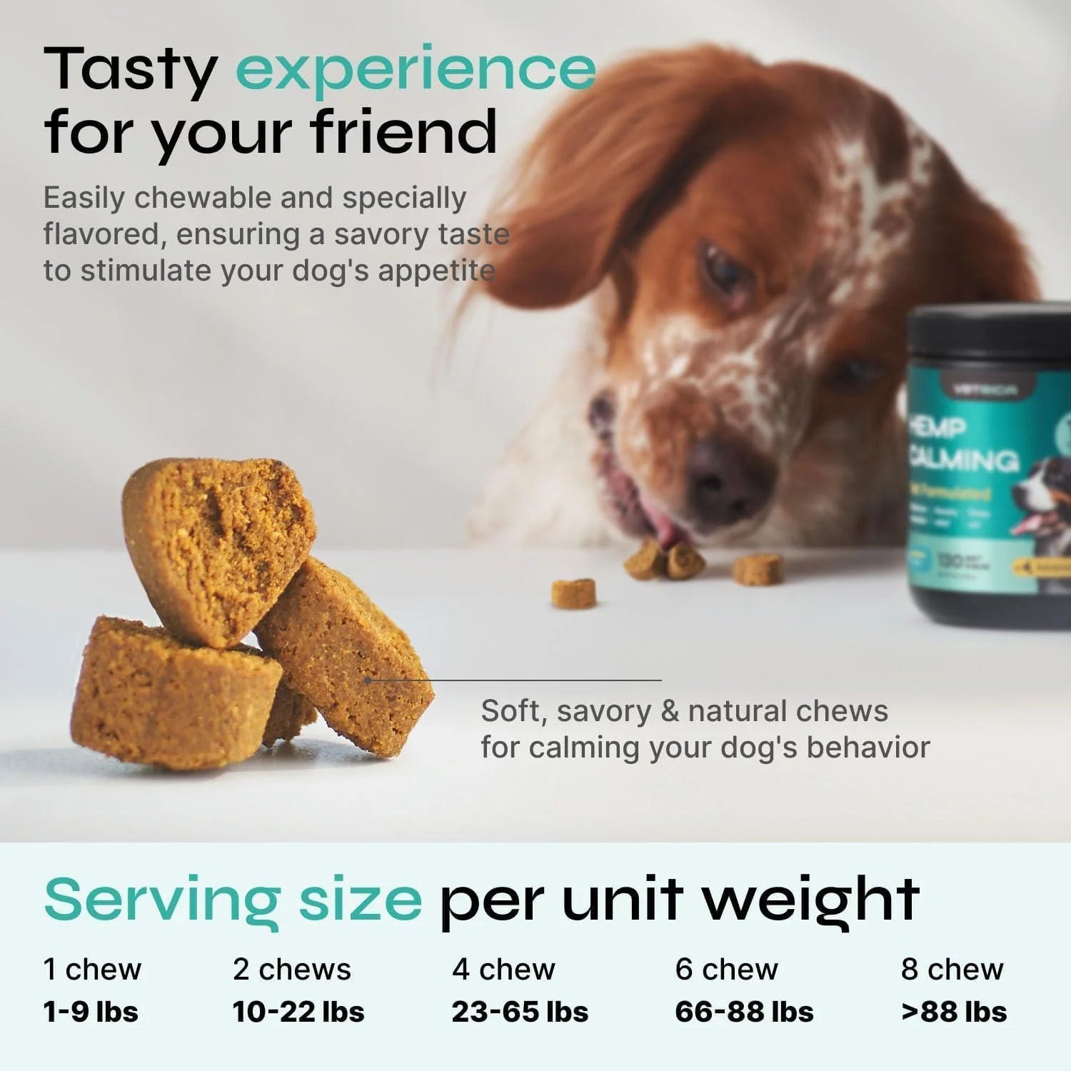Calming Chews for Dogs Anxiety Relief Hemp Calming Chews for Dogs with Valerian Root, Hemp Seed Oil, Turmeric, L Theanine Soft Treats for Storms, Fireworks, Separation, Vet Visits, Grooming