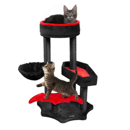 [Springtok] KAMABOKO Gothic Cat Tree (30.3"-59") – Multiple Height Options,Cat Scratching Post, Cat Tree, Cat Tower with Gothic Design
