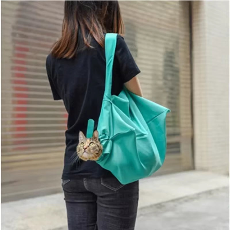 Cat Outing Travel Backpack Portable Adjustable One-Shoulder Pet Messenger Bags Fashion Oxford Fabric Comfort Breathable Pet Bag