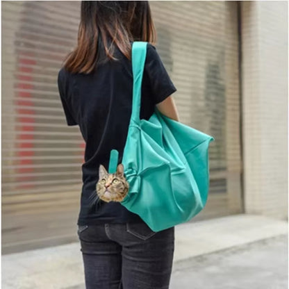 Cat Outing Travel Backpack Portable Adjustable One-Shoulder Pet Messenger Bags Fashion Oxford Fabric Comfort Breathable Pet Bag