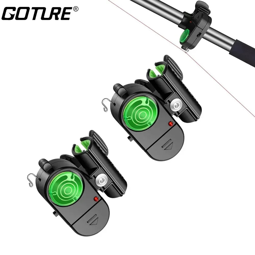 2Pcs Electronic Fishing Bite Alarm with Sound Ledlights Indicator Bell Clip on Fishing Rod Tackle Sensitive Fishing Alarm