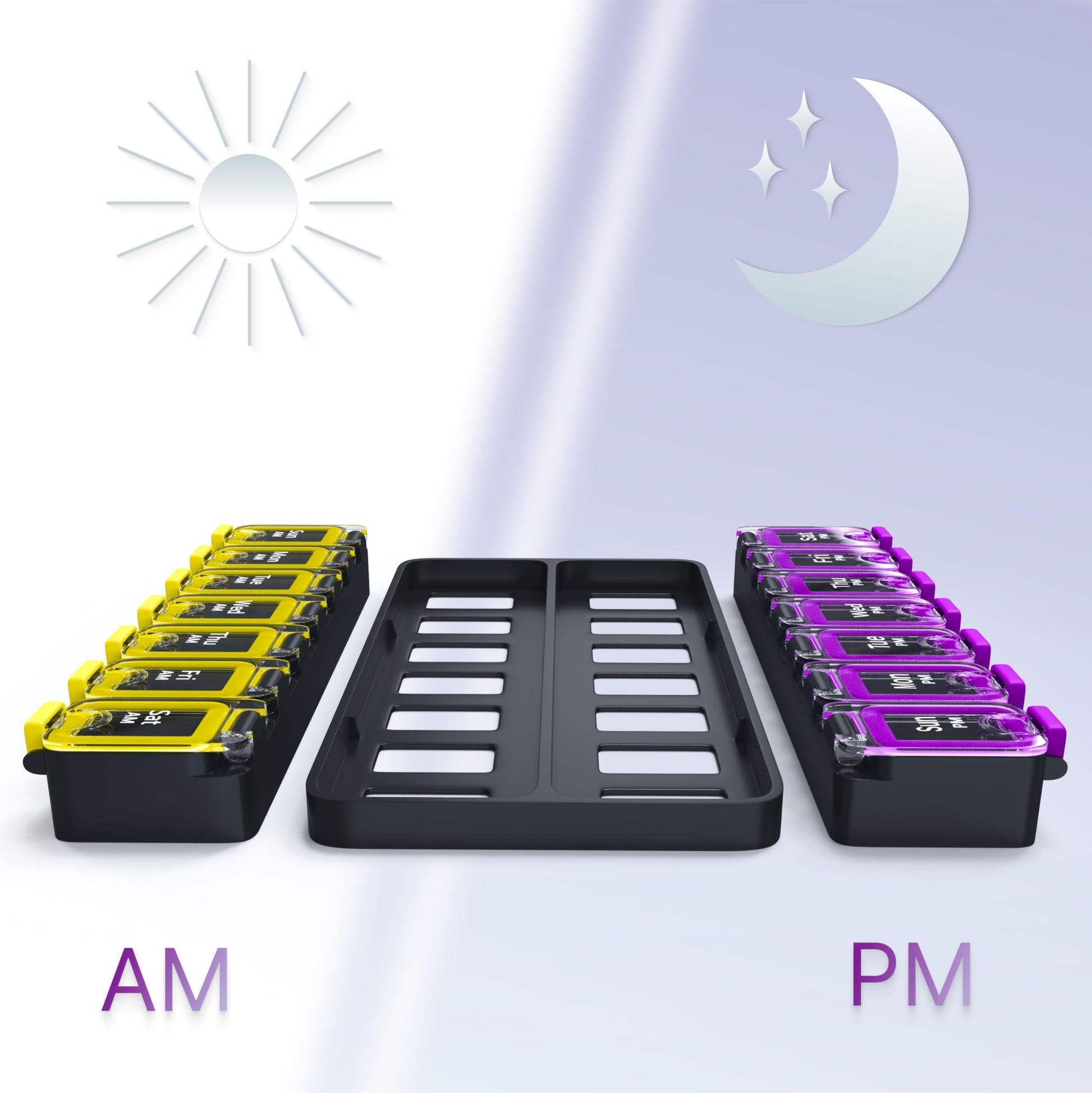 Weekly Pill Organizer 2 Times a Day Airtight Pill Box 7 Day Am Pm Vitamin