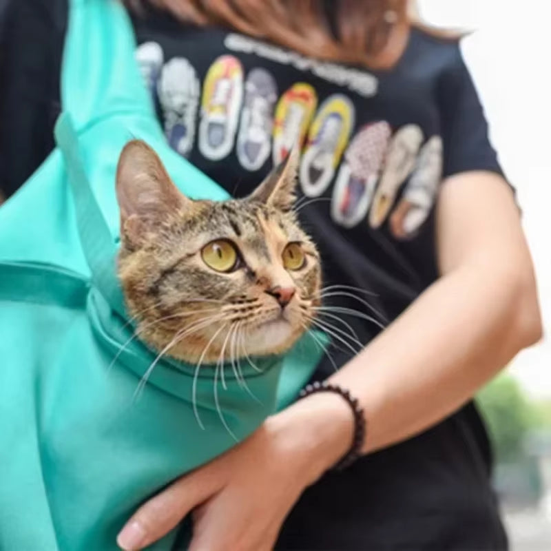 Cat Outing Travel Backpack Portable Adjustable One-Shoulder Pet Messenger Bags Fashion Oxford Fabric Comfort Breathable Pet Bag