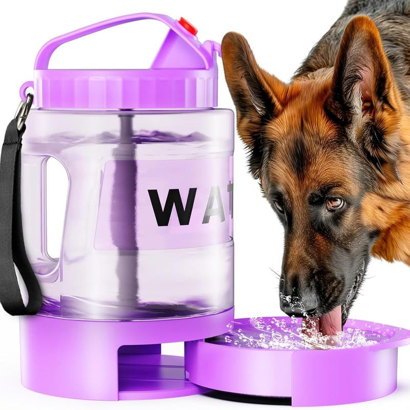 Large Dogs Water Bowl Dispenser, Walking, Camping, Hiking, Portable, Sturdy, 2 in 1 Combo Pet Travel Outdoor Feeder