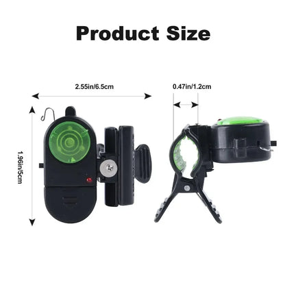 2Pcs Electronic Fishing Bite Alarm with Sound Ledlights Indicator Bell Clip on Fishing Rod Tackle Sensitive Fishing Alarm
