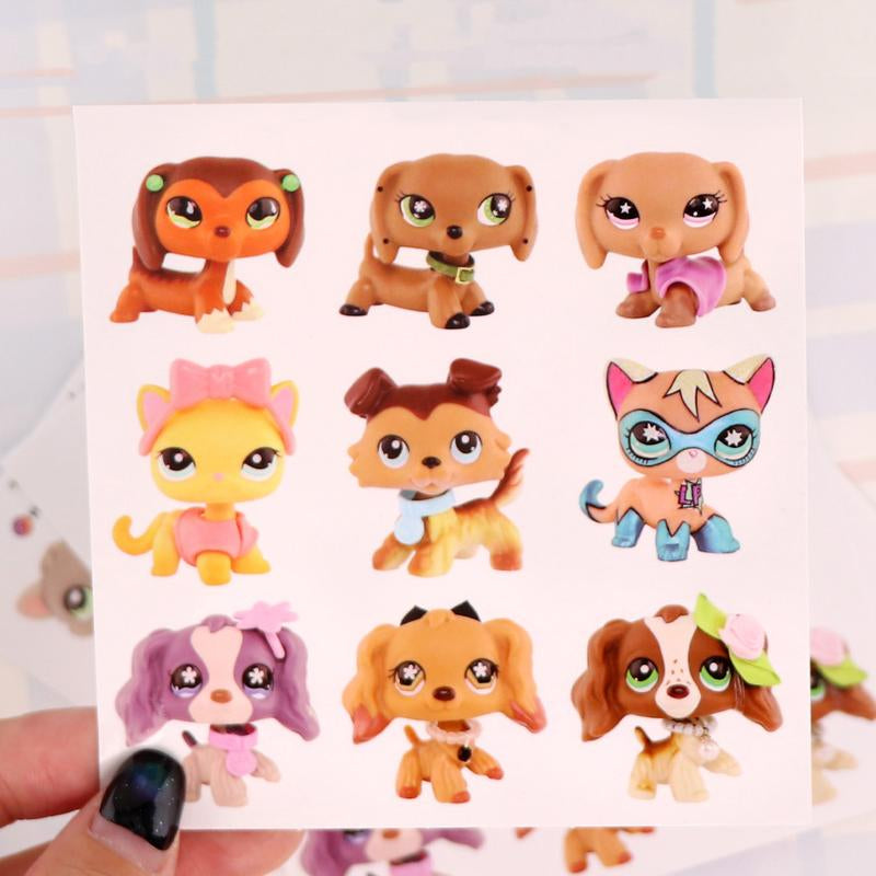5 Pc Random Miniature Cat and Dog Figures and Random 7 Pc Accessories for Lps Collection